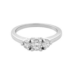 Rachel Koen Diamond Cocktail Ring 14K White Gold 0.50Cttw Size 7
